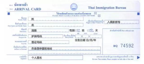 各國出入境卡填寫指南，附中文翻譯！